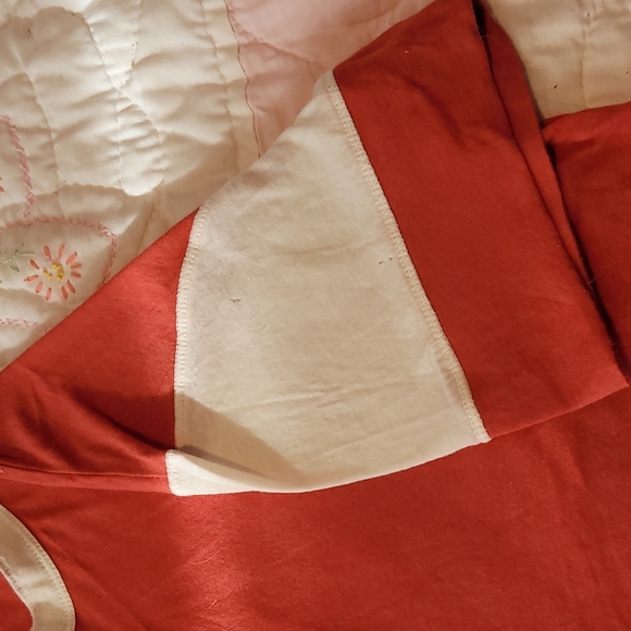 Orange and cream cotton crop jersey.  Small - Picture 3 of 4